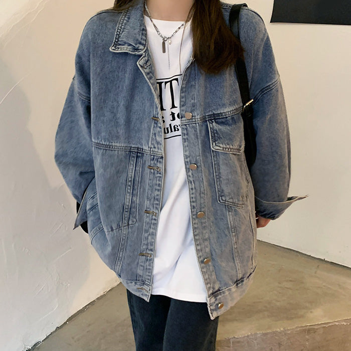 cozy up asymmetrical denim jacket