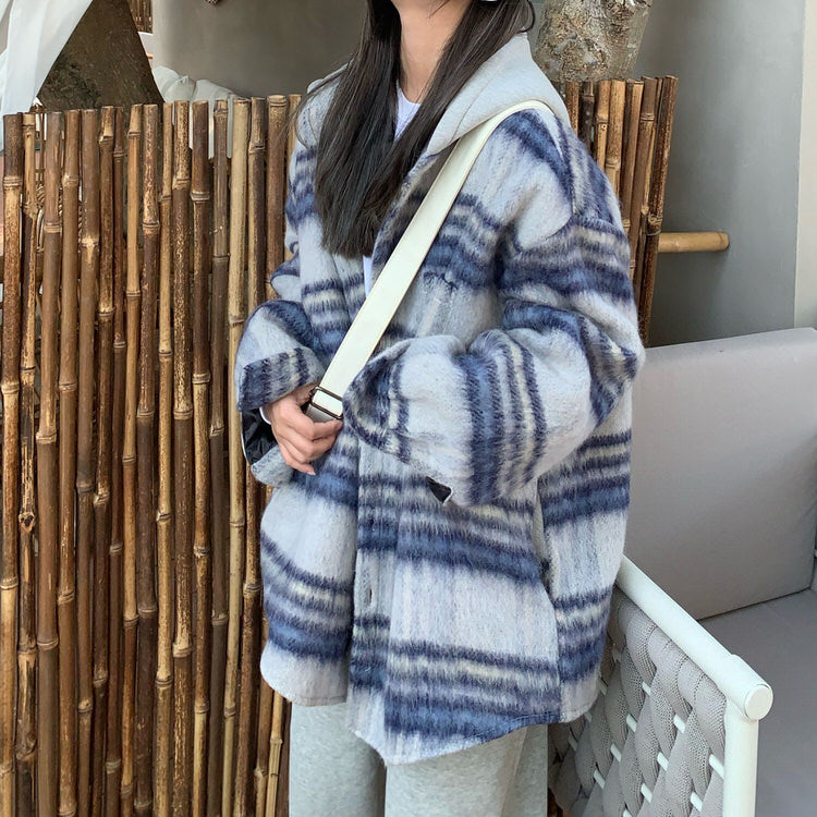 warm vibes plaid jacket