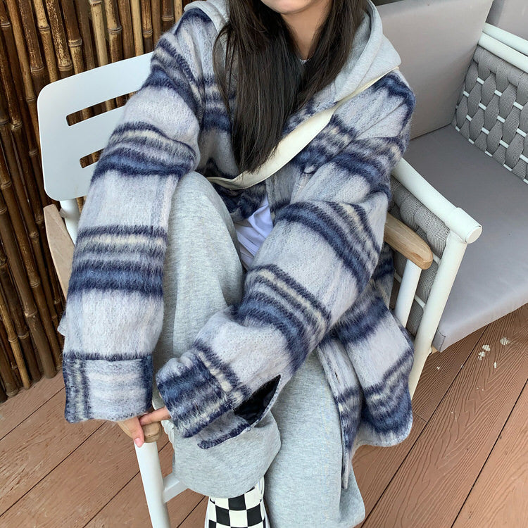 warm vibes plaid jacket